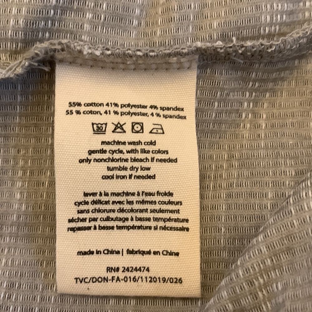 DONNI sage white striped front pocket long open cardigan Size OSFA Plus NWT - Picture 9 of 9